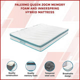 Queen 20cm Hybrid Mattress – Memory Foam and Innerspring Support