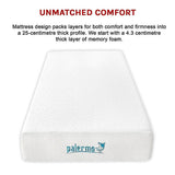 Single 25cm Gel Memory Foam Mattress – Dual-Layered Comfort with CertiPUR-US® Certified Foam