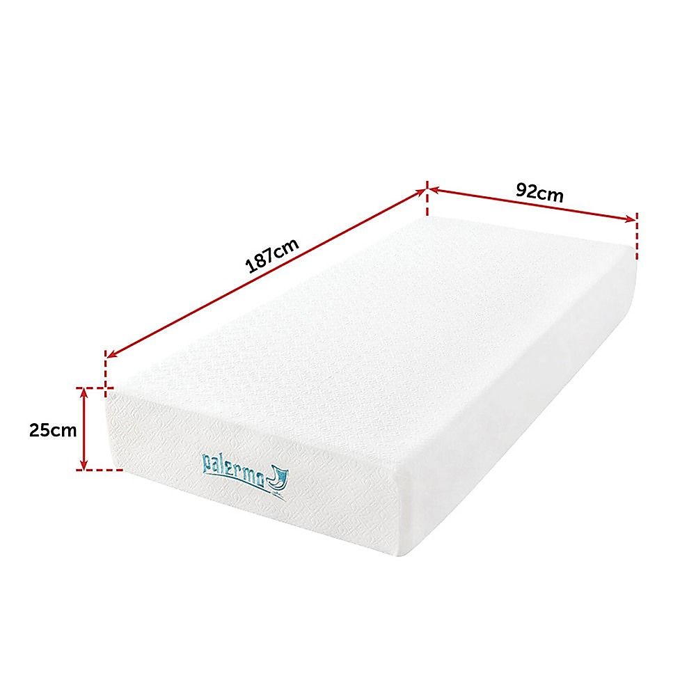 Single 25cm Gel Memory Foam Mattress – Dual-Layered Comfort with CertiPUR-US® Certified Foam