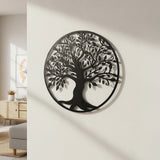 Black Tree of Life Wall Art Hanging Metal Iron Sculpture Garden 99cm