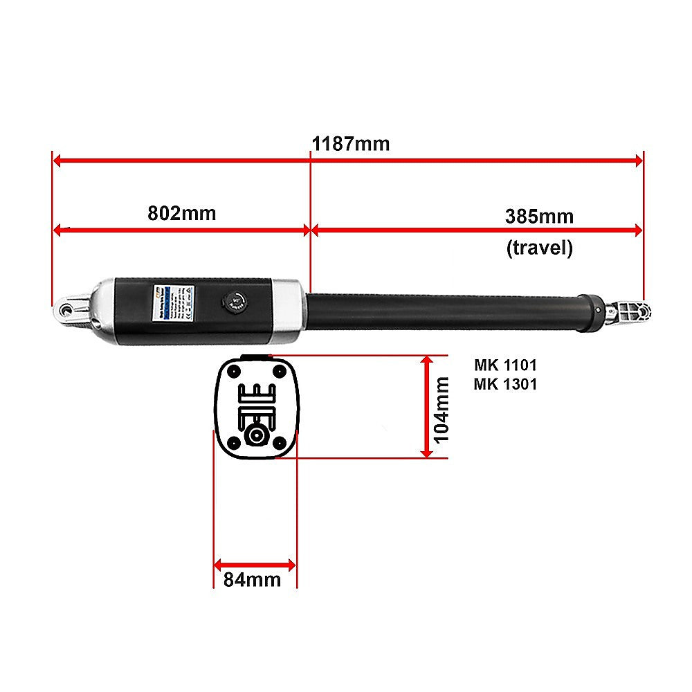 1000KG 20W Solar Double Swing Auto Motor Remote Gate Opener