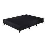 Palermo Queen Ensemble Bed Base Midnight Black Linen Fabric