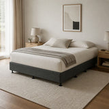 Palermo King Single Ensemble Bed Base Platinum Graphite Linen Fabric