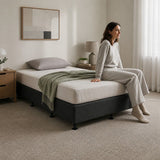 Palermo King Single Ensemble Bed Base Platinum Graphite Linen Fabric