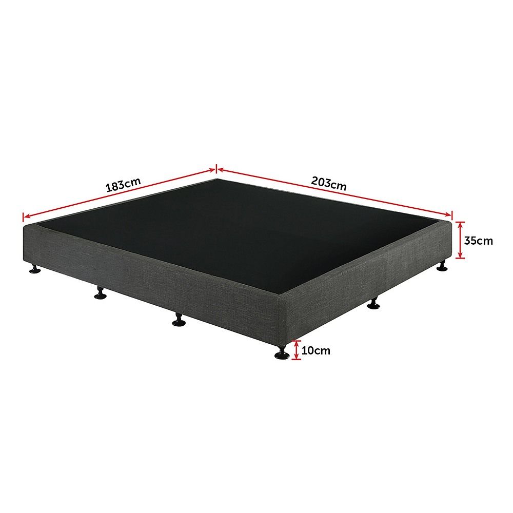 Palermo King Single Ensemble Bed Base Platinum Graphite Linen Fabric