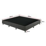 Palermo King Single Ensemble Bed Base Platinum Graphite Linen Fabric