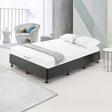 Palermo King Single Ensemble Bed Base Platinum Graphite Linen Fabric