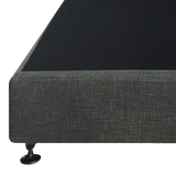 Palermo King Single Ensemble Bed Base Platinum Graphite Linen Fabric