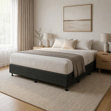 Palermo King Ensemble Bed Base Platinum Graphite Linen Fabric
