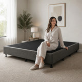 Palermo King Ensemble Bed Base Platinum Graphite Linen Fabric