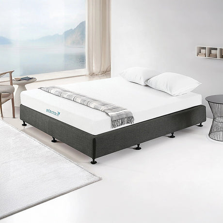 Palermo King Ensemble Bed Base Platinum Graphite Linen Fabric