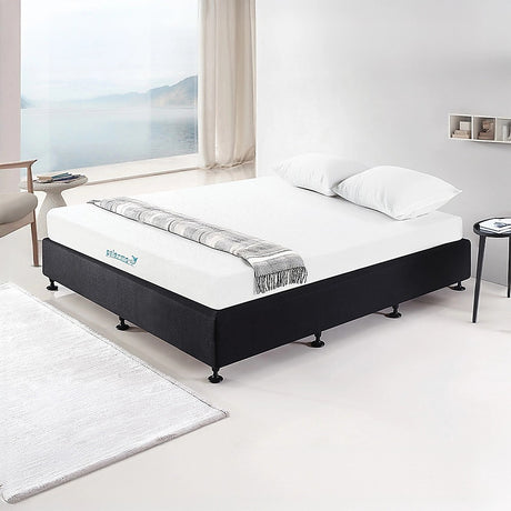 Palermo King Ensemble Bed Base Midnight Black Linen Fabric