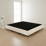 Palermo King Ensemble Bed Base Platinum Natural Sand Linen Fabric