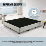 Palermo King Ensemble Bed Base Platinum Light Grey Linen Fabric