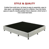 Palermo King Ensemble Bed Base Platinum Light Grey Linen Fabric