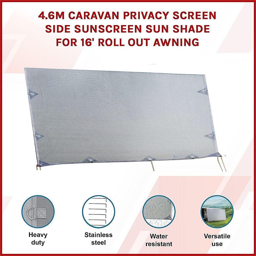 Caravan Privacy Screen – 4.6x1.8m Side Screen for Roll-Out Awnings
