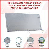 Caravan Privacy Screen – 4.6x1.8m Side Screen for Roll-Out Awnings