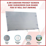 Caravan Privacy Screen – 4.3x1.8m Side Screen for Roll-Out Awnings