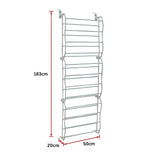 36 Pair Shoe Holder Organiser Over The Door Hanging Shelf Rack Storage Hook