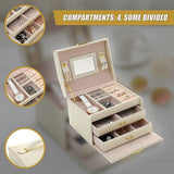 Jewellery Storage Box Girls Ring Necklace Display Organiser Case For Neat Accessory Storage