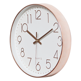 Modern Rose Gold Wall Clock – Silent Non-Ticking Quartz Battery Operated Design