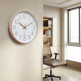 Modern Rose Gold Wall Clock – Silent Non-Ticking Quartz Battery Operated Design