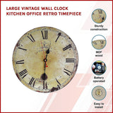 Large Vintage Wall Clock Kitchen Office Retro Timepiece