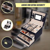Jewellery Storage Box – Organiser Case for Rings, Necklaces and Accessories Display