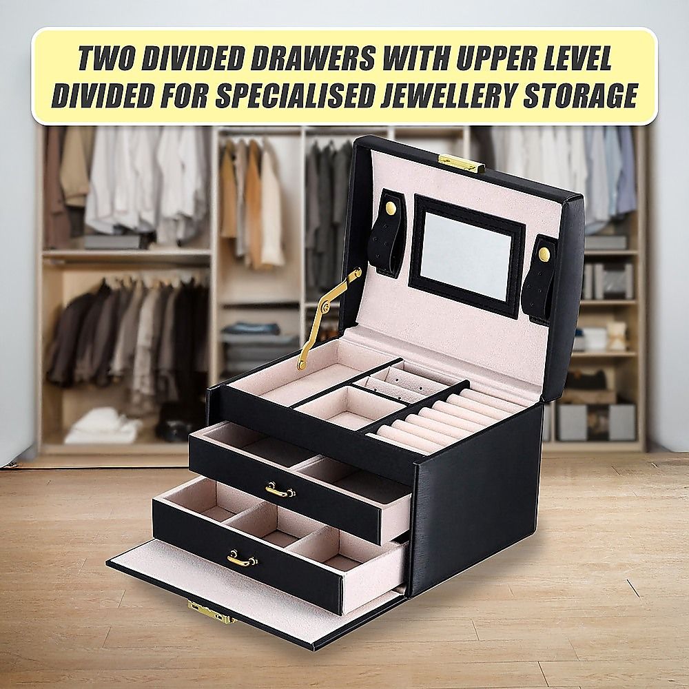 Jewellery Storage Box – Organiser Case for Rings, Necklaces and Accessories Display