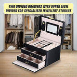 Jewellery Storage Box – Organiser Case for Rings, Necklaces and Accessories Display