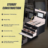 Jewellery Storage Box – Organiser Case for Rings, Necklaces and Accessories Display