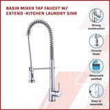 Basin Mixer Pull-Out Kitchen Tap Faucet Laundry Sink