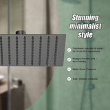 200mm Shower Head Square 304SS Electroplated Matte Black Finish