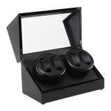 Automatic Quad Watch Winder Wood Display Box Case Motor Rotation Storage