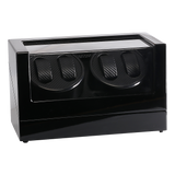 Automatic Quad Watch Winder Wood Display Box Case Motor Rotation Storage
