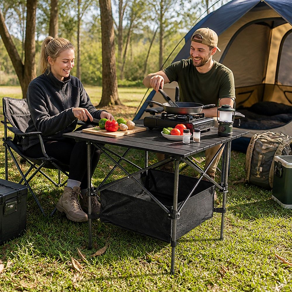 Folding Collapsible Camping Table Caravan RV Heavy Duty Steel & Aluminium