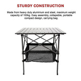 Folding Collapsible Camping Table Caravan RV Heavy Duty Steel & Aluminium