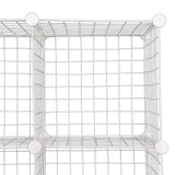 12 Cube Wire Grid Organiser Bookcase Storage Cabinet Wardrobe Closet White