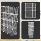 12 Cube Wire Grid Organiser Bookcase Storage Cabinet Wardrobe Closet White