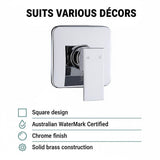 Shower Bath Mixer Tap Bathroom WATERMARK Approved - Chrome
