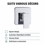 Shower Bath Mixer Tap Bathroom WATERMARK Approved - Chrome