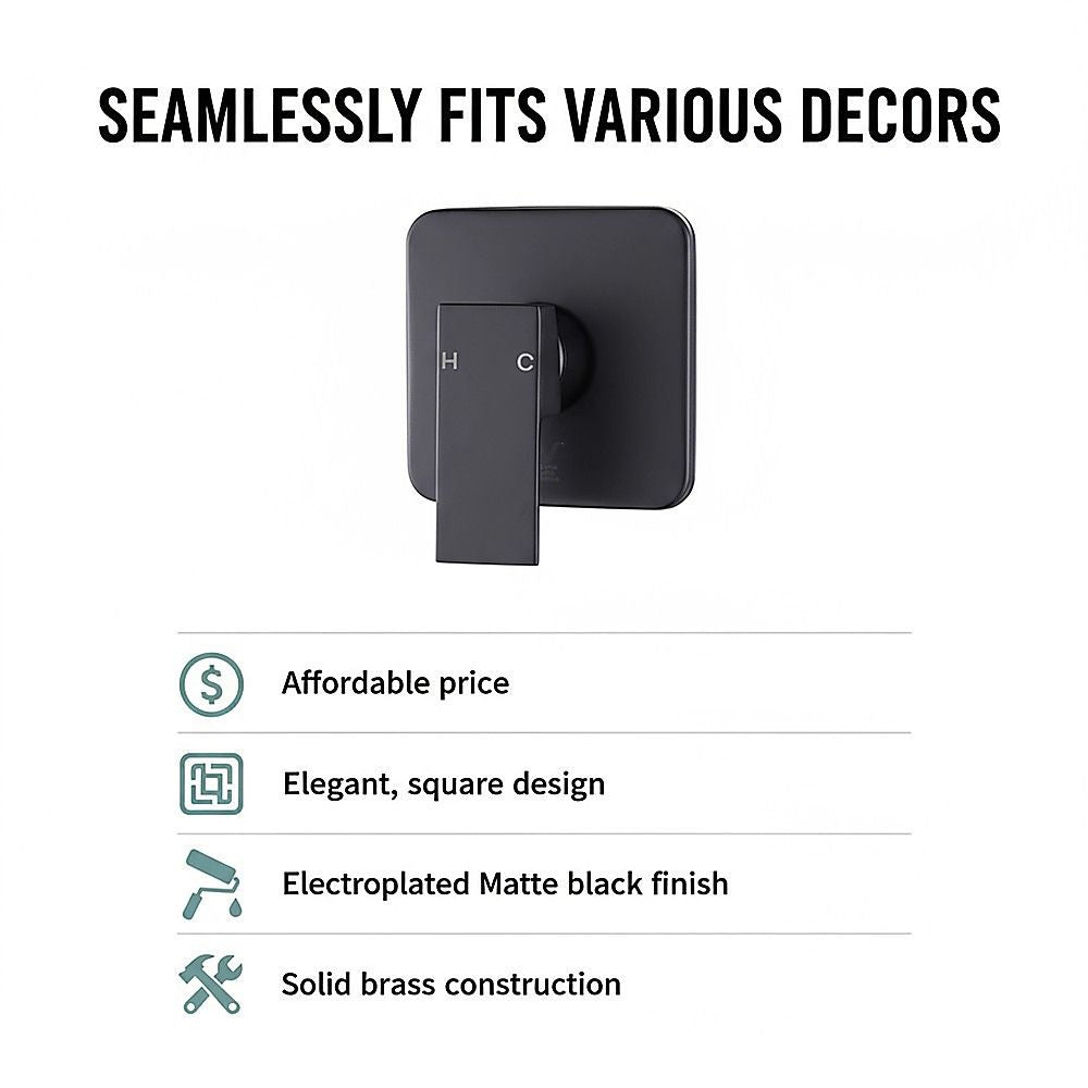 Shower Bath Mixer Tap Bathroom WATERMARK Approved - Electroplated Matte Black