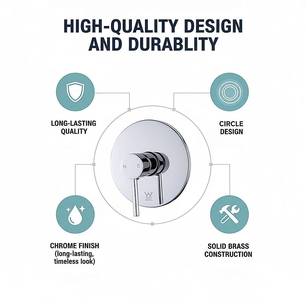 Shower Bath Mixer Tap Bathroom WATERMARK Approved - Chrome