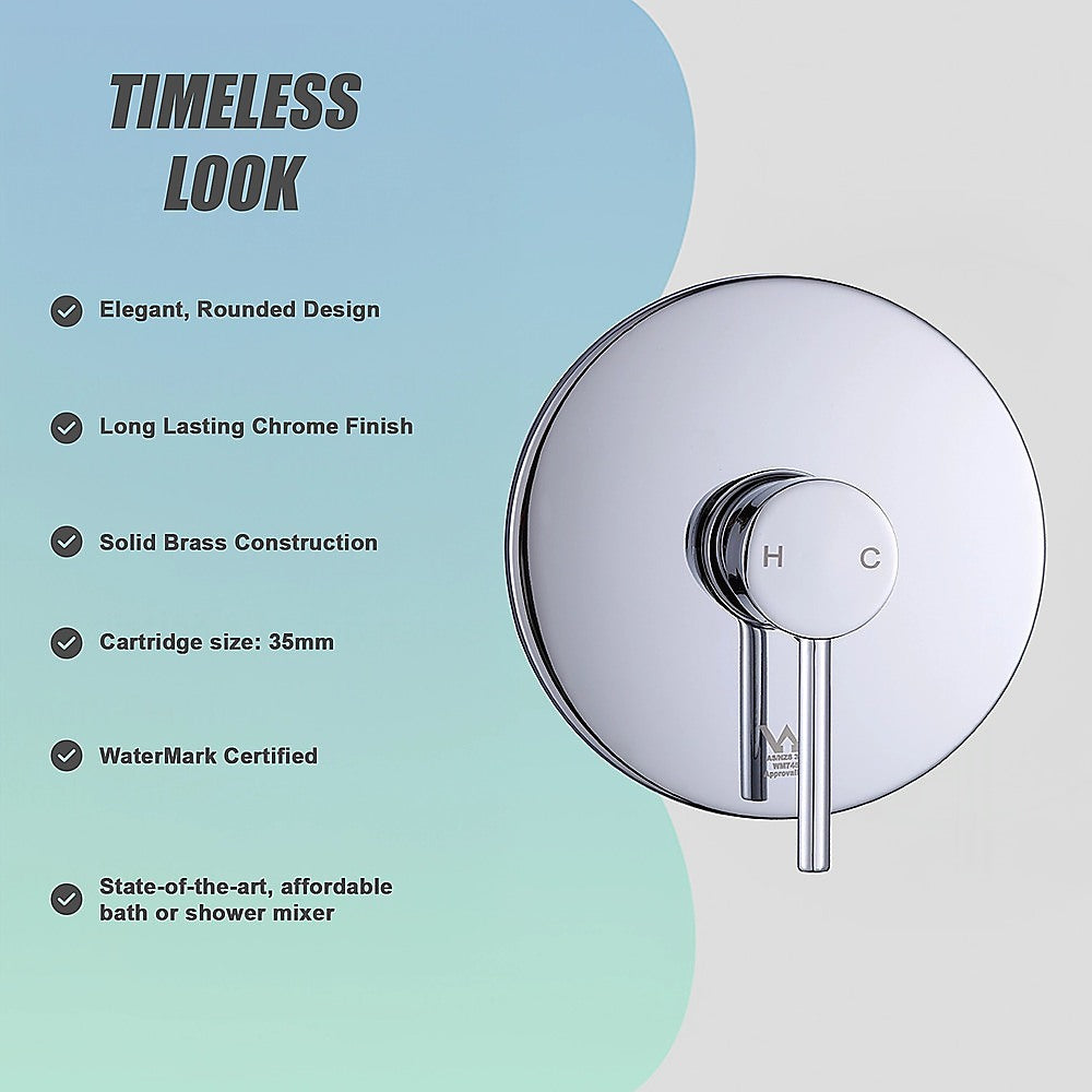 Shower Bath Mixer Tap Bathroom WATERMARK Approved - Chrome