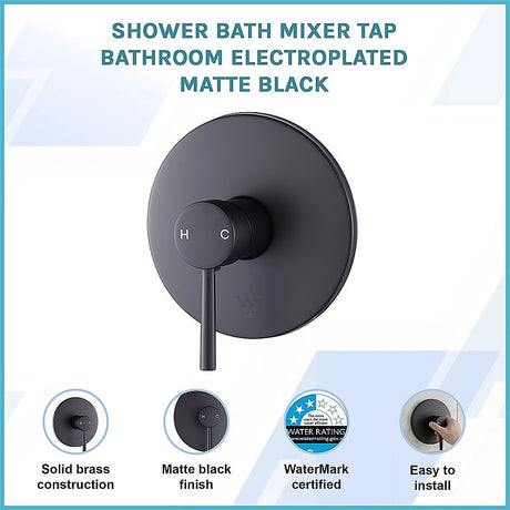 Shower Bath Mixer Tap Bathroom Electroplated Matte Black