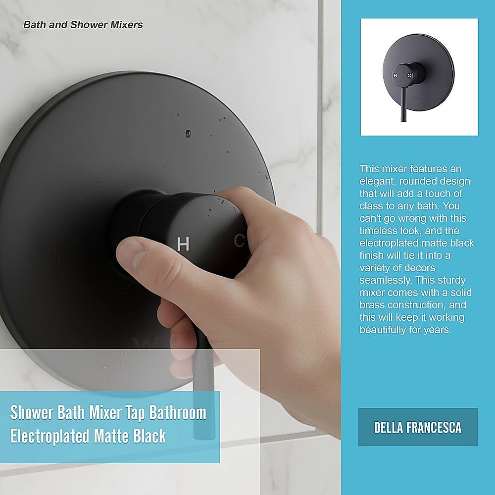Shower Bath Mixer Tap Bathroom Electroplated Matte Black