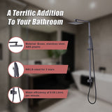 WELS 8" Rain Shower Head Set Square Dual Heads Faucet High Pressure Hand Held