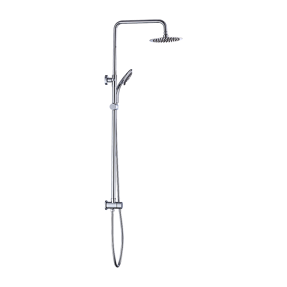 WELS 8" Rain Shower Head Set Rounded Dual Heads Faucet High Pressure Hand Held