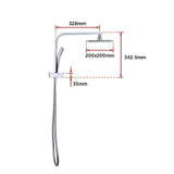 WELS 8" Rain Shower Head Set Square Dual Heads Faucet High Pressure Hand Held