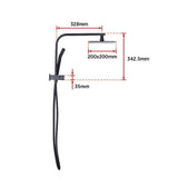 WELS 8" Rain Shower Head Set Square Dual Heads Faucet High Pressure Hand Held